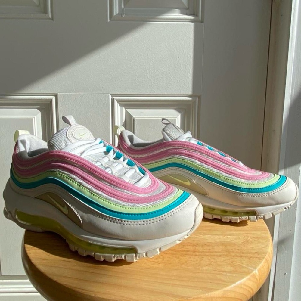 Nike Air Max 97 in White and Barely Volt